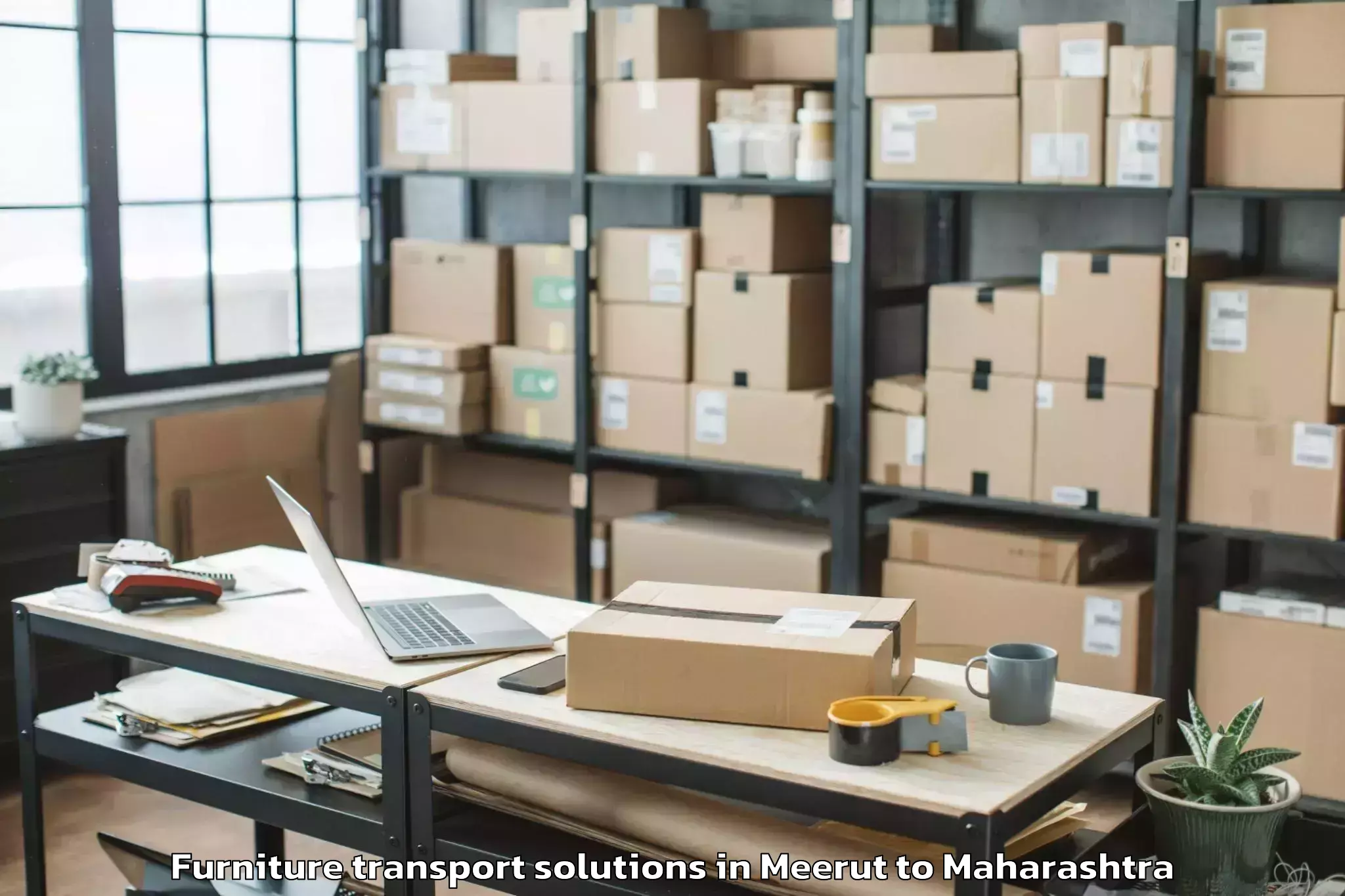 Expert Meerut to Bhamragarh Furniture Transport Solutions